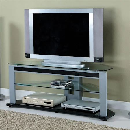 Satin Silver Curved Back, Square Front Plasma Stand